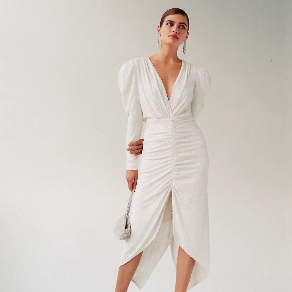 Ronny Kobo White 80s Dress Size M